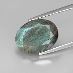 Labradorite naturale multicolore da 9,69 ct, taglio ovale, opaco