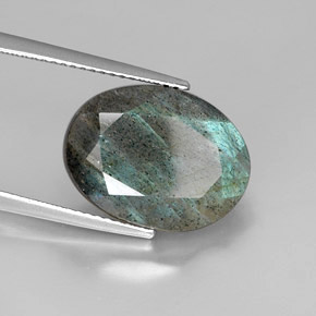 Labradorite naturale multicolore da 9,69 ct, taglio ovale, opaco