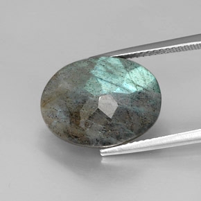 Labradorite naturale multicolore da 9,69 ct, taglio ovale, opaco