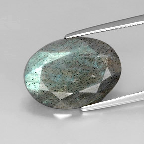 Labradorite naturale multicolore da 10,24 ct, taglio ovale, opaco
