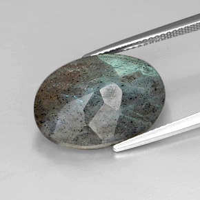 Labradorite naturale multicolore da 10,24 ct, taglio ovale, opaco