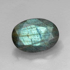 Labradorite naturale multicolore da 13,24 ct, taglio ovale, opaco