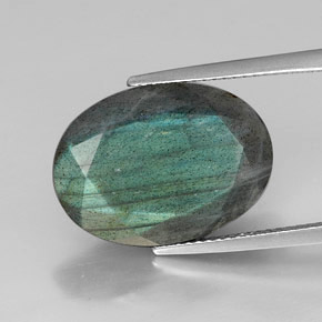 Labradorite naturale multicolore da 12,25 ct, taglio ovale, opaco