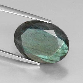 Labradorite naturale multicolore da 12,25 ct, taglio ovale, opaco