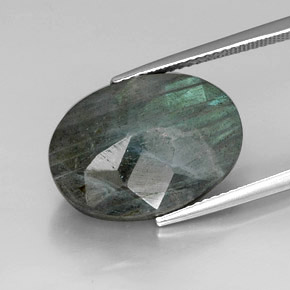 Labradorite naturale multicolore da 12,25 ct, taglio ovale, opaco