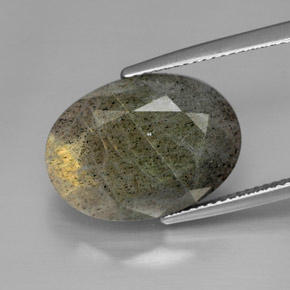 Labradorite naturale multicolore da 13,58 ct, taglio ovale, opaco