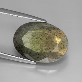 Labradorite naturale multicolore da 13,58 ct, taglio ovale, opaco