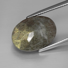 Labradorite naturale multicolore da 13,58 ct, taglio ovale, opaco