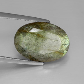 Labradorite Multicolore naturale da 9.85 ct, Taglio ovale, Opaco