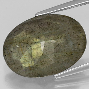 Labradorite multicolore naturale da 10,74 ct, taglio ovale, opaco