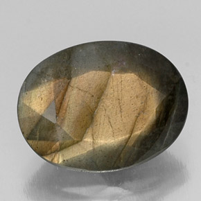 Labradorite naturale multicolore da 8,66 ct, taglio ovale, opaco