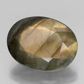 Labradorite naturale multicolore da 8,66 ct, taglio ovale, opaco