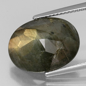 Labradorite naturale multicolore da 8,66 ct, taglio ovale, opaco