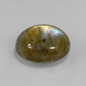 Labradorite naturale multicolore da 3,60 ct, taglio ovale, opaco