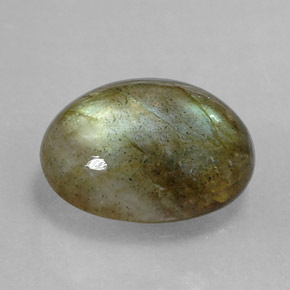Labradorite naturale multicolore da 2,81 ct, taglio ovale, opaco