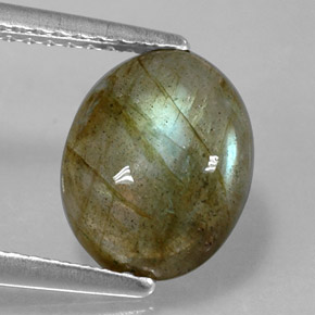 Labradorite naturale multicolore da 2,81 ct, taglio ovale, opaco
