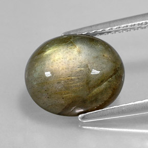 Labradorite naturale multicolore da 4,58 ct, taglio ovale, opaco
