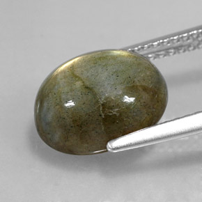 Labradorite naturale multicolore da 4,58 ct, taglio ovale, opaco