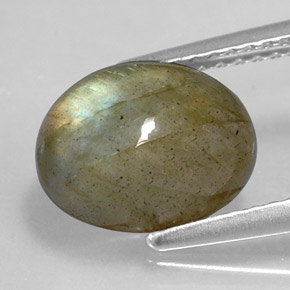 Labradorite naturale multicolore da 3,59 ct, taglio ovale, opaco