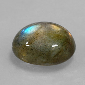 Labradorite naturale multicolore da 2,98 ct, taglio ovale, opaco