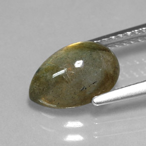 Labradorite naturale multicolore da 2,09 ct, taglio a pera, traslucido
