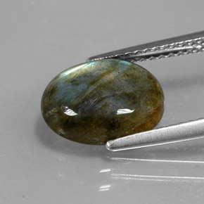 Labradorite naturale multicolore da 2,89 ct, trasparente, trasparente/traslucido