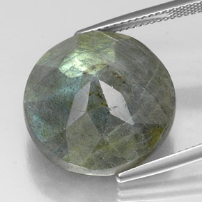 Labradorite naturale multicolore da 21,17 ct, taglio rotondo, traslucido