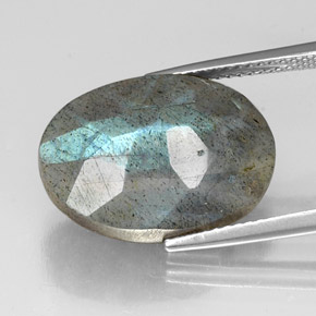 Labradorite Multicolore naturale da 12.19 ct, Taglio ovale, Traslucido