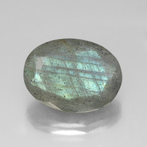 Labradorite naturale multicolore da 10,11 ct, taglio ovale, traslucido