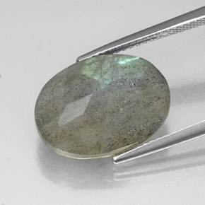 Labradorite naturale multicolore da 10,11 ct, taglio ovale, traslucido
