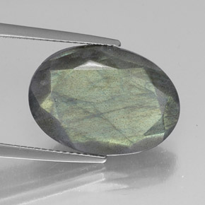 Labradorite naturale multicolore da 11,14 ct, taglio ovale, traslucido
