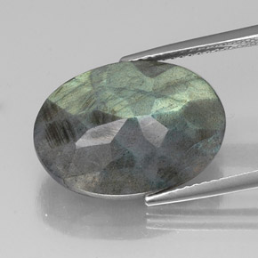 Labradorite naturale multicolore da 11,14 ct, taglio ovale, traslucido
