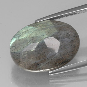 Labradorite naturale multicolore da 10,02 ct, taglio ovale, traslucido