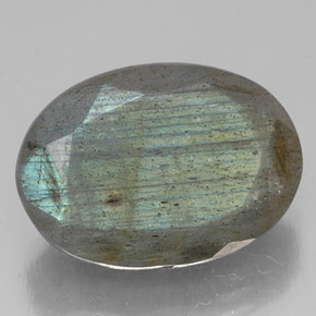 Labradorite naturale multicolore da 13,83 ct, taglio ovale, traslucido
