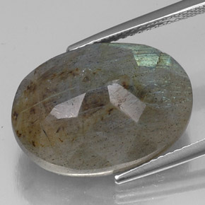 Labradorite naturale multicolore da 13,83 ct, taglio ovale, traslucido