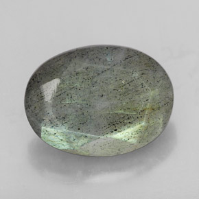 Labradorite naturale multicolore da 10,81 ct, taglio ovale, traslucido