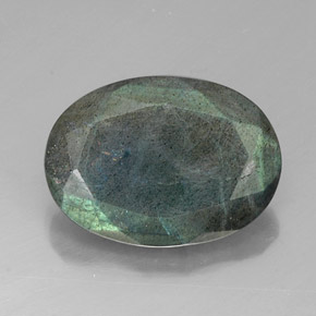 Labradorite naturale multicolore da 10,53 ct, taglio ovale, opaco
