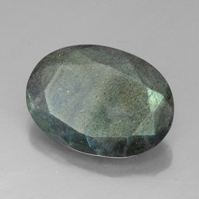 Labradorite naturale multicolore da 10,53 ct, taglio ovale, opaco