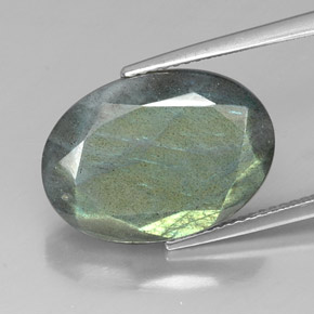 Labradorite naturale multicolore da 11,14 ct, taglio ovale, opaco