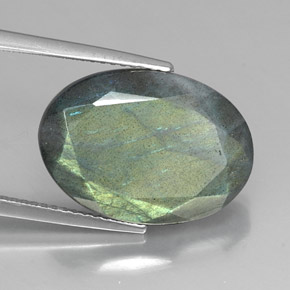 Labradorite naturale multicolore da 11,14 ct, taglio ovale, opaco