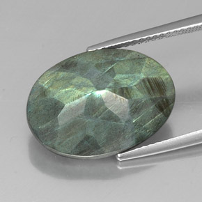 Labradorite naturale multicolore da 11,14 ct, taglio ovale, opaco