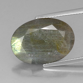 Labradorite Multicolore naturale da 9.58 ct, Taglio ovale, Opaco