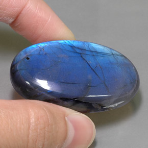 Labradorite naturale multicolore da 93,88 ct, taglio ovale, traslucido
