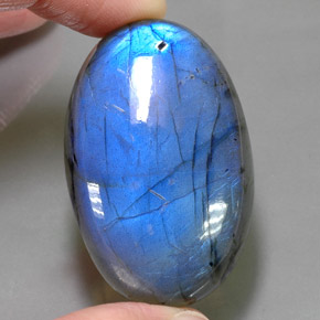Labradorite naturale multicolore da 93,88 ct, taglio ovale, traslucido