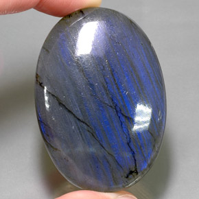 Labradorite naturale multicolore da 145,20 ct, taglio ovale, opaco