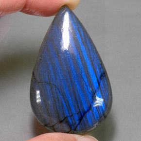 Labradorite naturale multicolore da 68,82 ct, taglio a pera, opaco