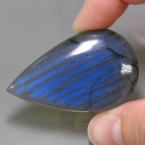 Labradorite naturale multicolore da 68,82 ct, taglio a pera, opaco