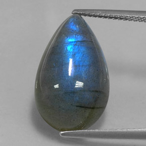 Labradorite naturale multicolore da 13,56 ct, taglio a pera, traslucido