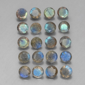 Labradorite naturale multicolore da  ct, trasparente, trasparente/traslucido