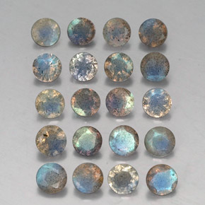 Gemme di Labradorite Multicolore naturale da  ct, Trasparente, Trasparente/Traslucido
